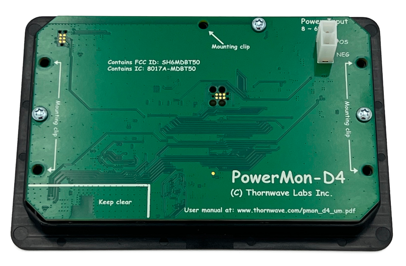 PowerMon-D4 - 4.3" Bluetooth Color Touchscreen Display - Thornwave Labs